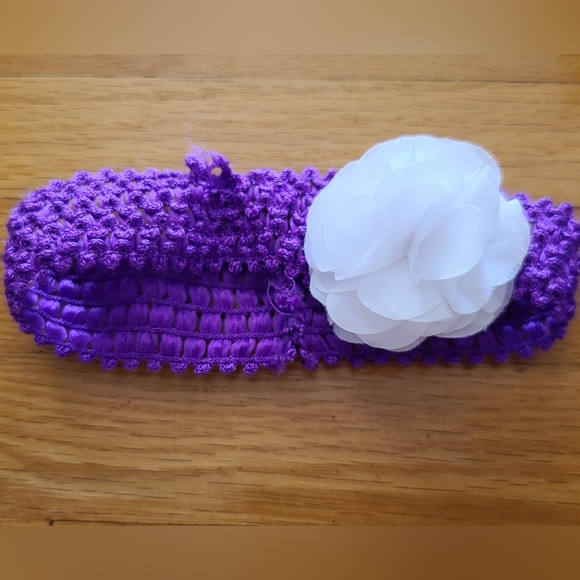 15 for $10 - Infant Girls Purple & White Flower Headband - Picture 1 of 3
